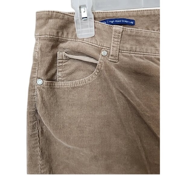 NWT Talbots Women's 16P Flawless High-Waist Straight-Leg Pants Corduroy tan Brow - Picture 6 of 11